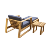 U_STYLE Acacia Wood Outdoor Lounge Set - Chair & Ottoman, Perfect for Patios, Balconies, and Gardens