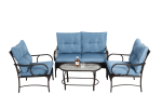 4 Piece Outdoor Patio Furniture Sets, Wicker Conversation Set for Porch Deck, Brown Rattan Sofa Chair with Cushion
