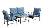 4 Piece Outdoor Patio Furniture Sets, Wicker Conversation Set for Porch Deck, Brown Rattan Sofa Chair with Cushion