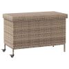 Patio Storage Box with Wheels Gray 43.3"x21.7"x28.7" Poly Rattan