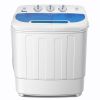 Compact Twin Tub with Built-in Drain Pump XPB46-RS4 13Lbs Semi-automatic Twin Tube Washing Machine US Standard White & Blue