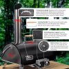 84312280 12in automatic rotating pizza oven built-in thermometer semi-automatic pizza oven, cooking pizza machine, portable wood fire pizza oven, outd