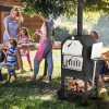 23540290 Independent carbon roast pizza oven, 12in pizza oven, with chimney and wheels pizza stone and pizza oven, ceramic stone pizza oven and toaste