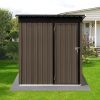 Metal garden sheds 5ftÃ—4ft outdoor storage sheds Brown + Black