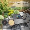 Square Patio Umbrella Base Holder, Heavy Duty Outdoor Umbrella Stand Base, Filled Up to 55lbs with Stand or 44lbs with Water for Garden, Poolside, Bla