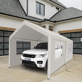 Carport, 10Ã—20 Heavy Duty Portable Carport Garage Tent for Outdoor Storage Shelter white
