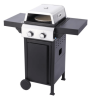 2-Burner Propane Gas BBQ Grill, Pizza Box, 24600BTU Output With Wire Enamel Cooking Grids For Outdoor Barbecue, Foldable Side Table, Hanging Basket, S