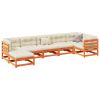7 Piece Patio Sofa Set with Cushions Wax Brown Solid Wood Pine