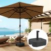 Square Patio Umbrella Base Holder, Heavy Duty Outdoor Umbrella Stand Base, Filled Up to 55lbs with Stand or 44lbs with Water for Garden, Poolside, Bla
