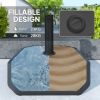 Square Patio Umbrella Base Holder, Heavy Duty Outdoor Umbrella Stand Base, Filled Up to 55lbs with Stand or 44lbs with Water for Garden, Poolside, Bla