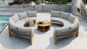 U_STYLE 6 - Person Outdoor Seating Group with Cushions and A Coffee Table(old sku:WY000379AAE)