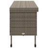 Patio Storage Box with Wheels Gray 63"x21.7"x29.5" Poly Rattan
