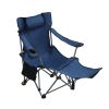 Outdoor Camping Chairs Folding/Portable/Adjustable reclining chair(Three-level adjustment), Side Pockets & Cup Holder,Carry Bag,Dark Blue