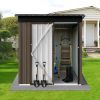 Metal garden sheds 5ftÃ—4ft outdoor storage sheds Brown + Black