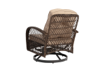 3 Pieces Outdoor Swivel Rocker Patio Chairs, 360 Degree Rocking Patio Conversation Set with Thickened Cushions and Glass Coffee Table for Backyard, Kh