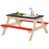 Kids Picnic Table Set with Sandbox and Kitchen Toys