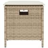 5 Piece Patio Dining Set with Cushions Beige Poly Rattan