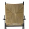 Outdoor Steel Rocking Chair, Natural Rush Weave