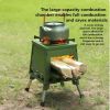 1 Portable Folding Wood Stove, Suitable for Camping and Outdoor Barbecue - Durable Iron, No Need to Light Fire