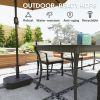 Square Patio Umbrella Base Holder, Heavy Duty Outdoor Umbrella Stand Base, Filled Up to 55lbs with Stand or 44lbs with Water for Garden, Poolside, Bla