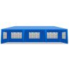 10'x30' Outdoor Party Tent with 8 Removable Sidewalls, Waterproof Canopy Patio Wedding Gazebo, Blue