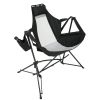 Hammock Camping Chair, Folding Portable Rocking Chair, Aluminum Alloy Adjustable Back Swinging Chair with Pillow Cup Holder, Recliner with Carry Bag f