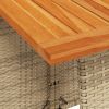 5 Piece Patio Dining Set with Cushions Beige Poly Rattan