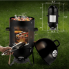 60608693 outdoor three-layer elliptical cylinder oven, temperature table control, exquisite technology, 3 in 1 iron carbon oven, portable charcoal gri