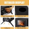 Camping Stove for Hot Tents, Carbon Steel Wood Burning Stove with Stainless Wall Chimney Pipes for Tents, Shelter, Outdoor Portable Stove for Camping