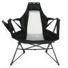 Hammock Camping Chair, Folding Portable Rocking Chair, Aluminum Alloy Adjustable Back Swinging Chair with Pillow Cup Holder, Recliner with Carry Bag f