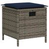 6 Piece Patio Sofa Set with Cushions L-shaped Gray Poly Rattan