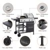 2+2 Multi-function Burner Gas Grill and Griddle Combo with Cover for Outdoor Cooking While Camping or Tailgating - BBQ,FRYING,PIZZA.
