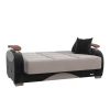 PrimeNest Yalise Collection Upholstered Convertible Loveseat with Storage