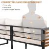 GO Large Size 4-pieces Outdoor Furniture sofa for 5 Person Conversation Set, Garden Sofa Set With Removable Cushion, Metal And Wood Frame Sofa set, Th