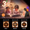 Solar Camping Fan With LED Lantern 5200mAh Rechargeable Battery Operated Portable Fan with Emergency Power Bank 4 Wind Speeds 3 Light Modes 3 Timers f