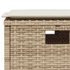 5 Piece Patio Dining Set with Cushions Beige Poly Rattan