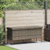 Patio Storage Box with Wheels Gray 63"x21.7"x29.5" Poly Rattan