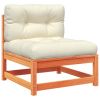 7 Piece Patio Sofa Set with Cushions Wax Brown Solid Wood Pine