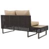 K&K 6-Pers Diamond Weave Patio Sectional Furniture Set with Extendable Coffee Table with Ice Bucket, Collapsible Seat,Conversation Set with Side Table
