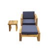 U_STYLE Acacia Wood Outdoor Lounge Set - Chair & Ottoman, Perfect for Patios, Balconies, and Gardens