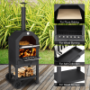 23540290 Independent carbon roast pizza oven, 12in pizza oven, with chimney and wheels pizza stone and pizza oven, ceramic stone pizza oven and toaste