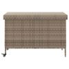 Patio Storage Box with Wheels Gray 43.3"x21.7"x28.7" Poly Rattan