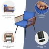 3 Pieces Patio Bistro Furniture Set with Armrest and Soft Cushions