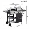 2+2 Multi-function Burner Gas Grill and Griddle Combo with Cover for Outdoor Cooking While Camping or Tailgating - BBQ,FRYING,PIZZA.