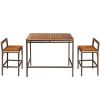 3 Pieces Patio Rattan Wicker Bar Dining Furniture Set