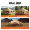 VEVOR Canvas Tent, 4 Seasons 5 m/16.4 ft Bell Tent, Canvas Tent for Camping with Stove Jack, Breathable Yurt Tent for up to 8 People, Family Camping O