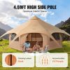 VEVOR Canvas Tent, 4 Seasons 5 m/16.4 ft Bell Tent, Canvas Tent for Camping with Stove Jack, Breathable Yurt Tent for up to 8 People, Family Camping O