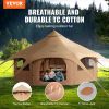 VEVOR Canvas Tent, 4 Seasons 5 m/16.4 ft Bell Tent, Canvas Tent for Camping with Stove Jack, Breathable Yurt Tent for up to 8 People, Family Camping O