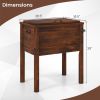1PC Wooden Patio Cooler with 3 Handles and Bottle Opener