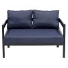 U_Style Multi-person Outdoor Iron Sofa Set with A table, Rattan Decoration, Waterproof, Rust-proof, Suitable for Garden, Lawn Use